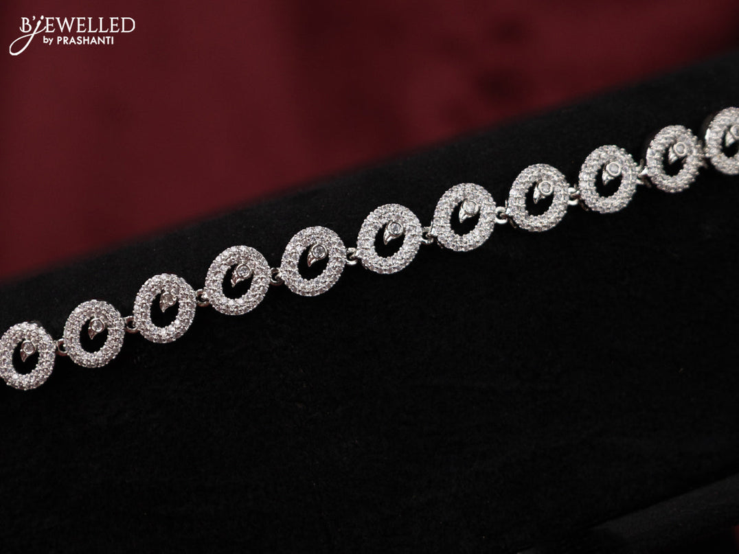 Zircon hip chain with simple design and cz stones