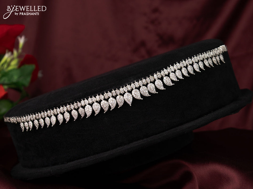 Zircon hip chain with manga pattern and cz stones