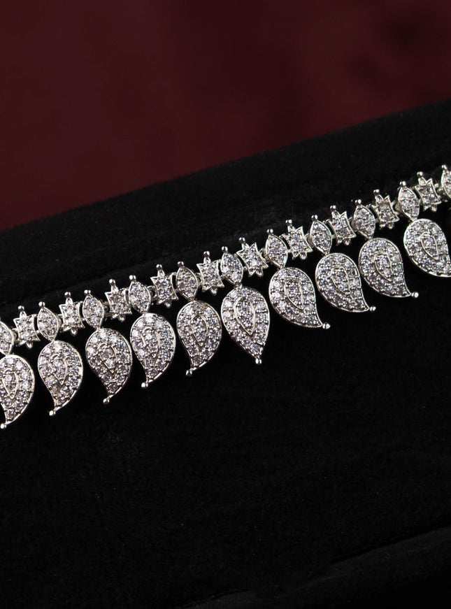 Zircon hip chain with manga pattern and cz stones