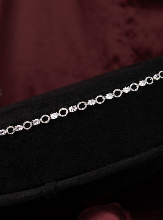 Zircon hip chain with simple design and cz stones
