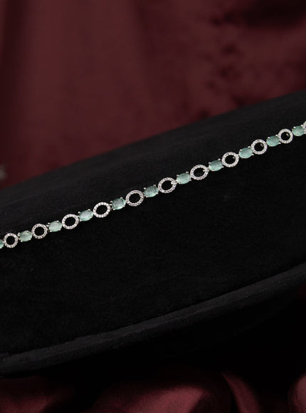 Zircon hip chain with mint green and cz stones