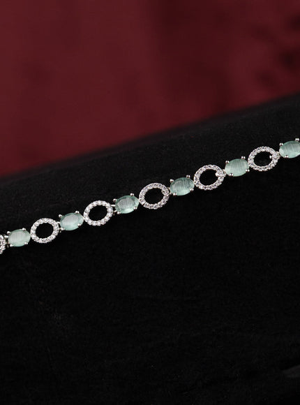 Zircon hip chain with mint green and cz stones
