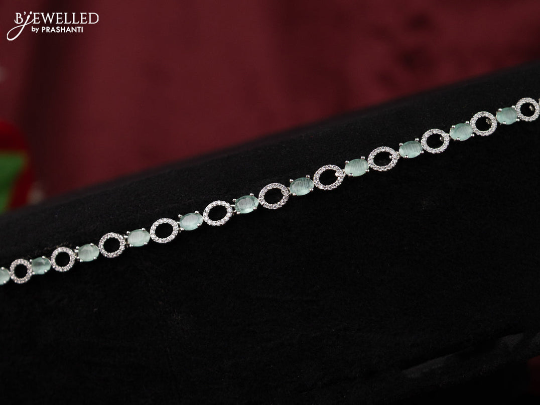 Zircon hip chain with mint green and cz stones