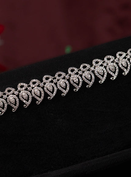 Zircon hip chain with manga pattern and cz stones