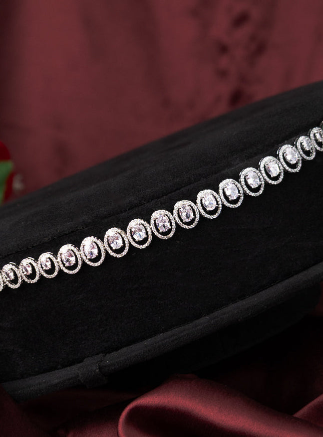 Zircon hip chain with simple design and cz stones