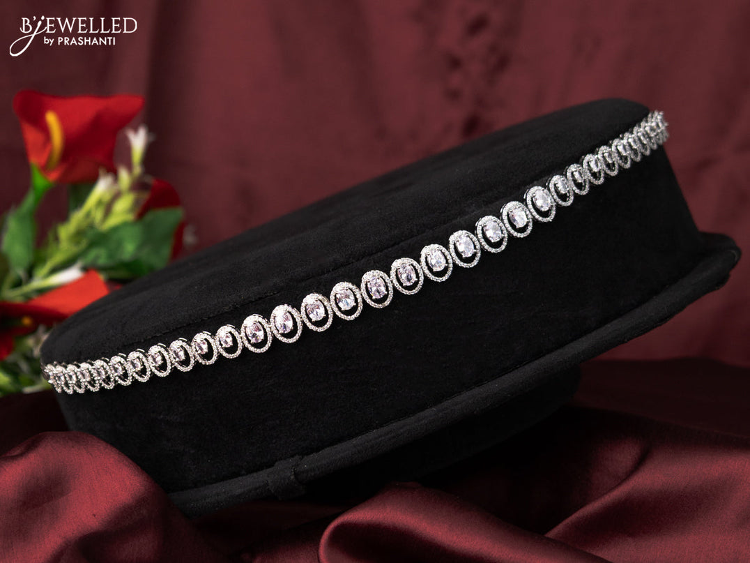 Zircon hip chain with simple design and cz stones