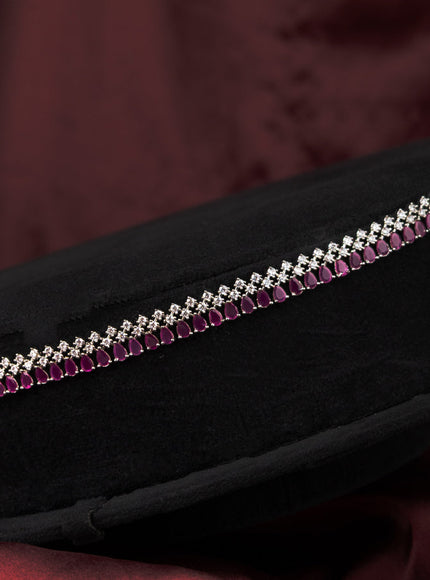 Zircon hip chain with ruby and cz stones