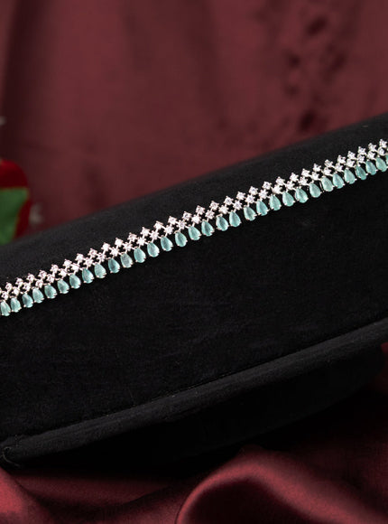Zircon hip chain with mint green and cz stones