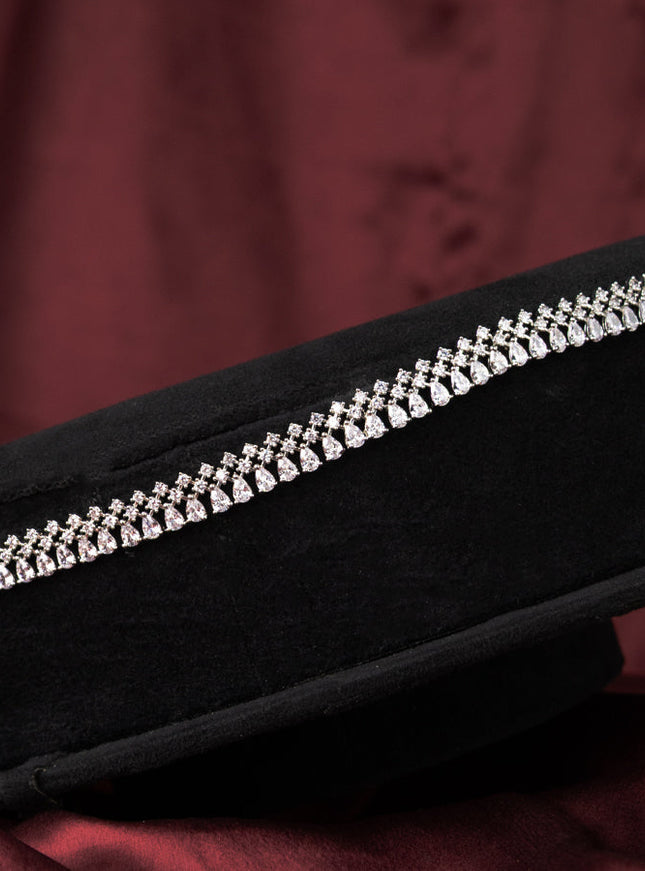 Zircon hip chain with simple design and cz stones