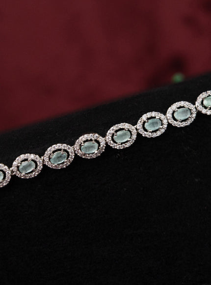 Zircon hip chain with mint green and cz stones