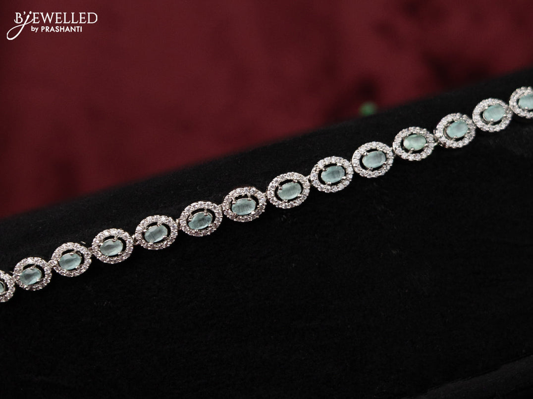 Zircon hip chain with mint green and cz stones