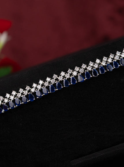 Zircon hip chain with sapphire and cz stones