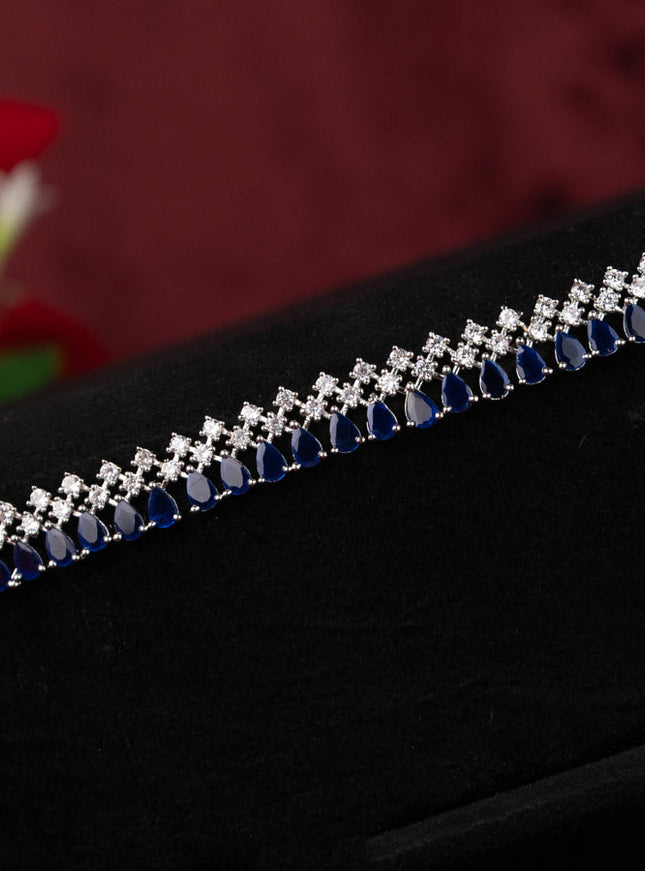 Zircon hip chain with sapphire and cz stones