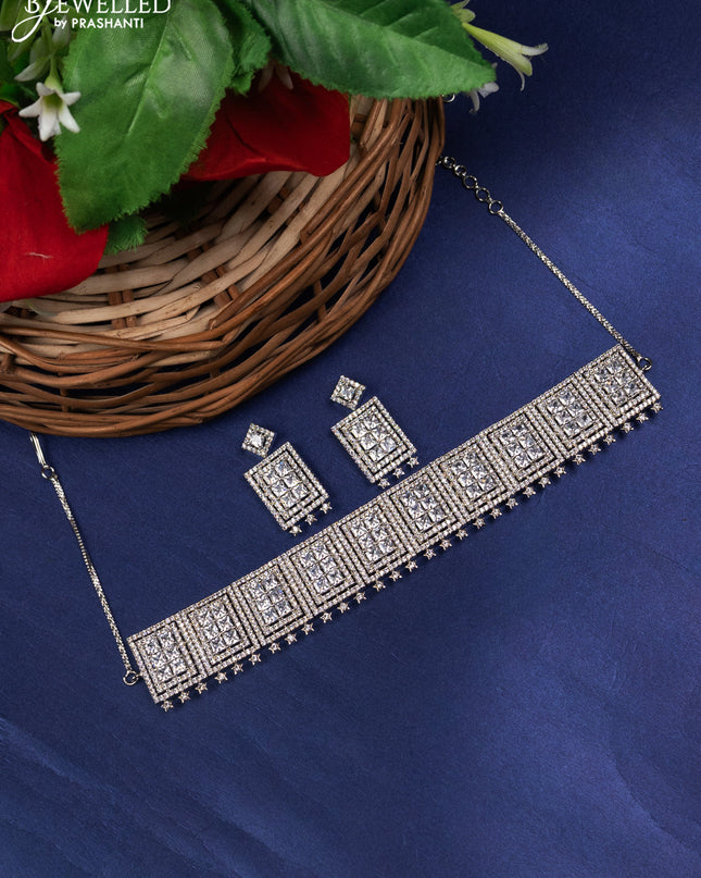 Zircon choker with cz stones