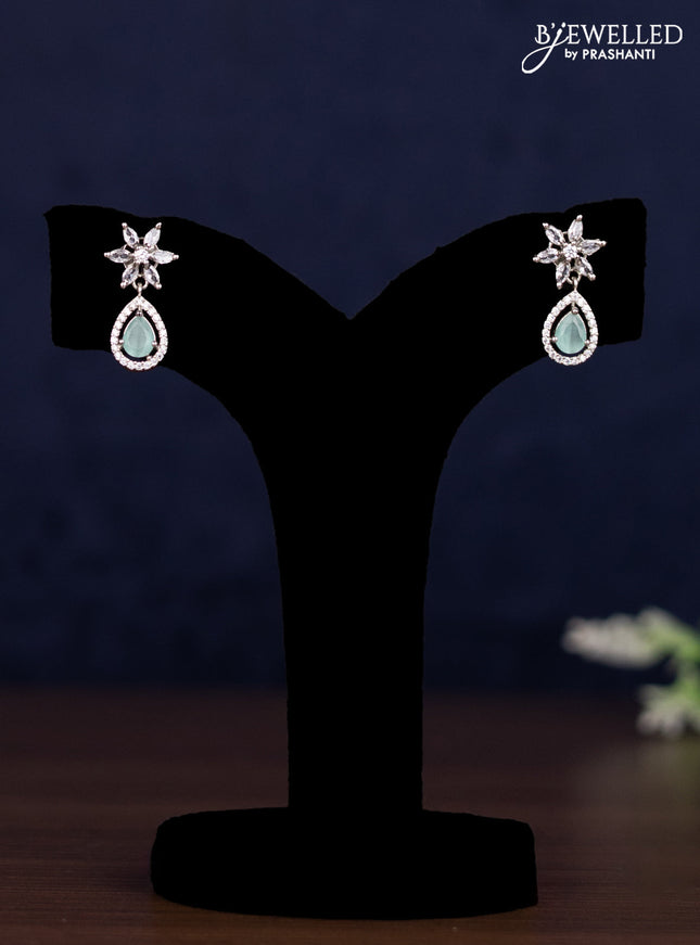 Zircon haaram with mint green & cz stones