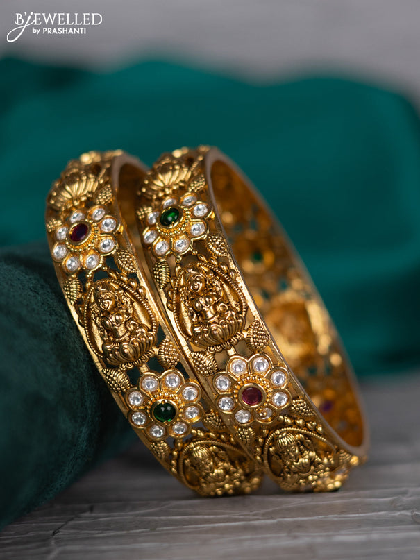 Antique bangle lakshmi design with kemp and kundan stones