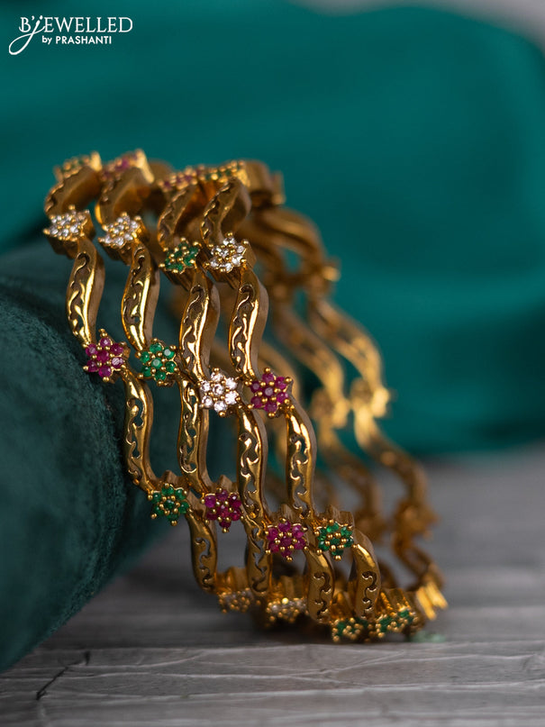 Antique bangle with kemp and cz stones