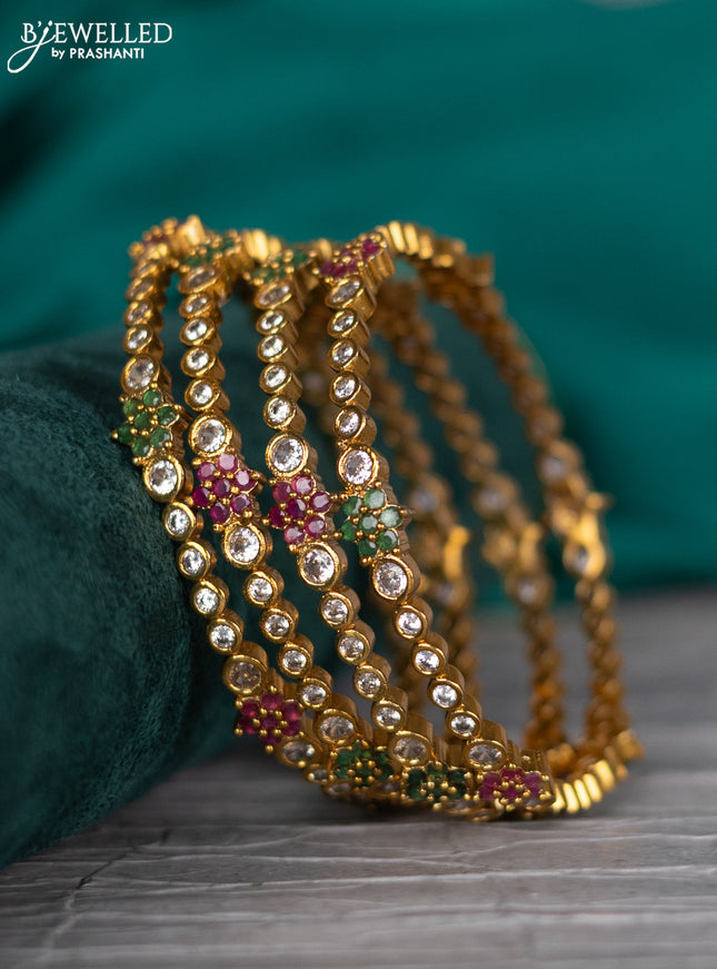 Antique bangle with kemp and cz stones