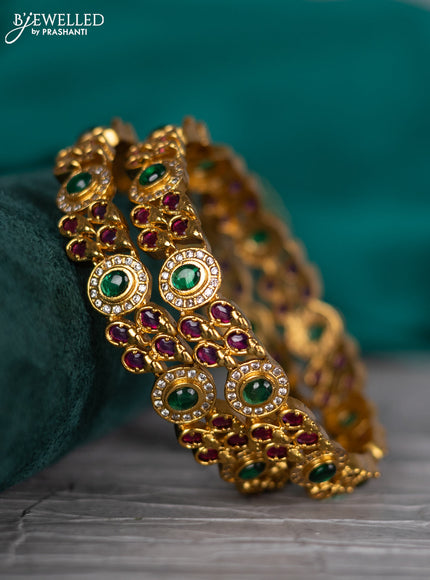 Antique bangle with kemp and cz stones