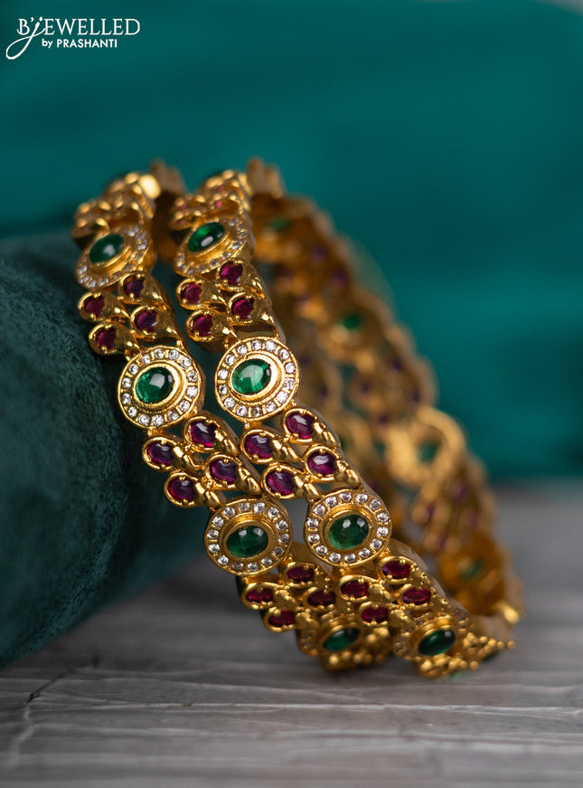 Antique bangle with kemp and cz stones