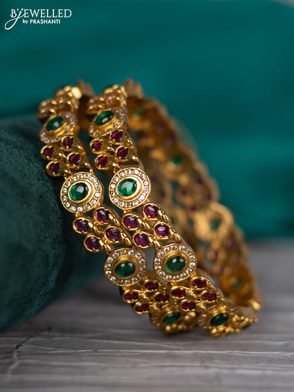 Antique bangle with kemp and cz stones