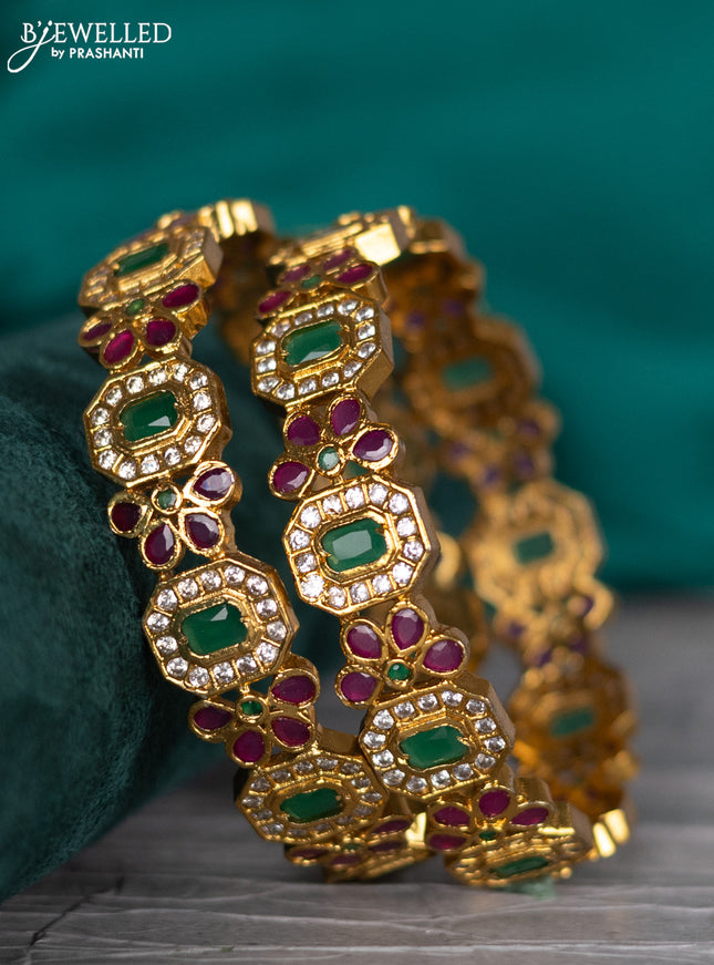 Antique bangle with kemp and cz stones