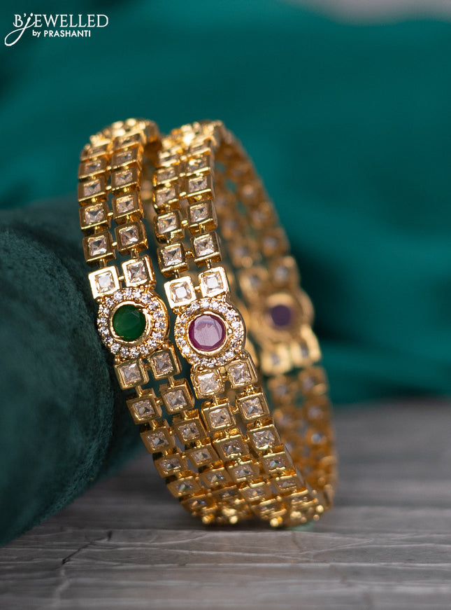 Antique bangle with kemp and cz stones