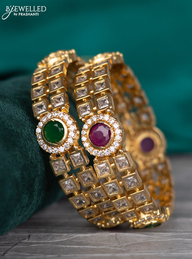 Antique bangle with kemp and cz stones