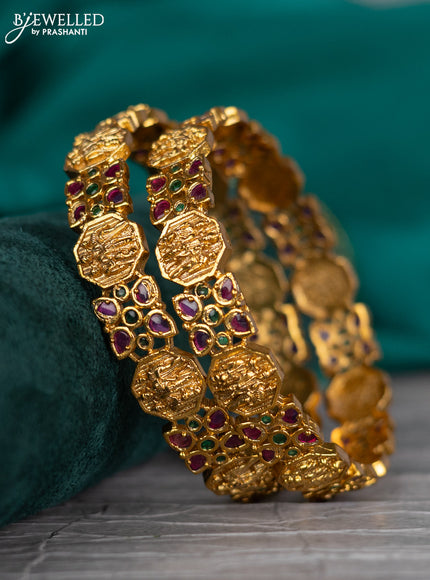 Antique bangle ramdarbar design with kemp stones