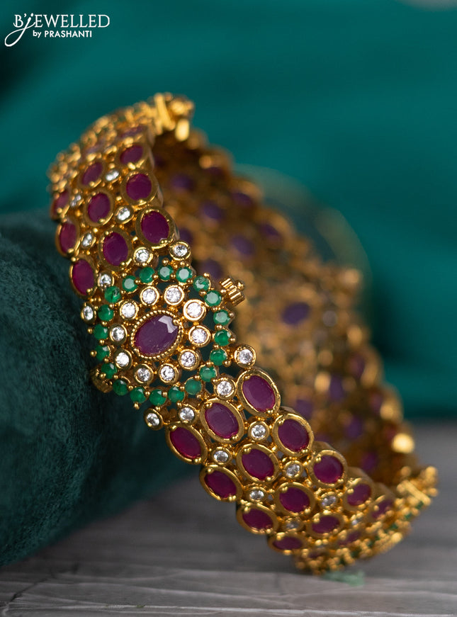 Antique bangle with kemp and cz stones