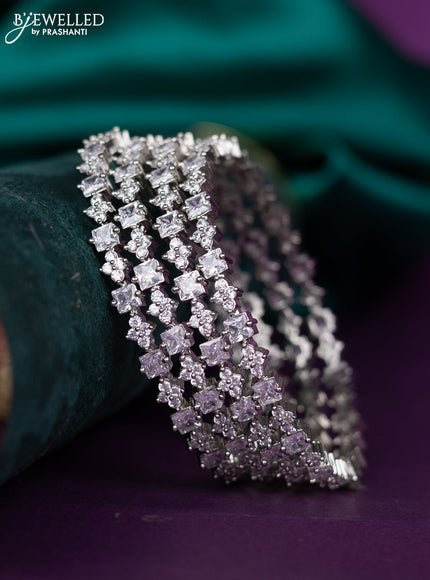 zircon bangle with square cz stones