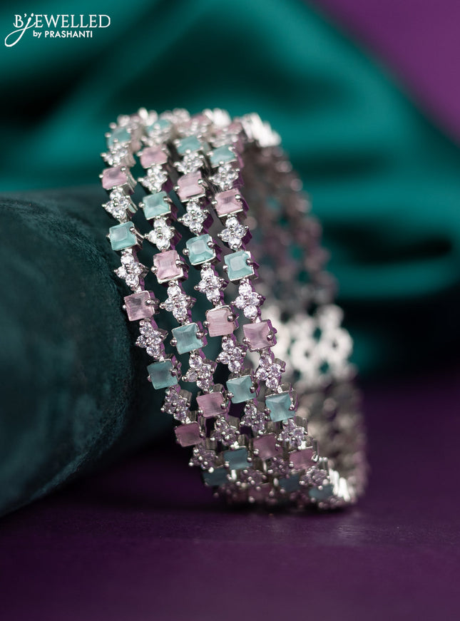 zircon bangle with multicolor cz stones