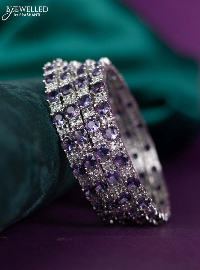 zircon bangle with lavender and cz stones