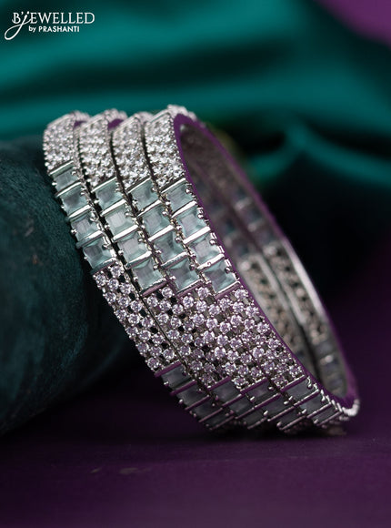 zircon bangle with pastel blue and cz stones