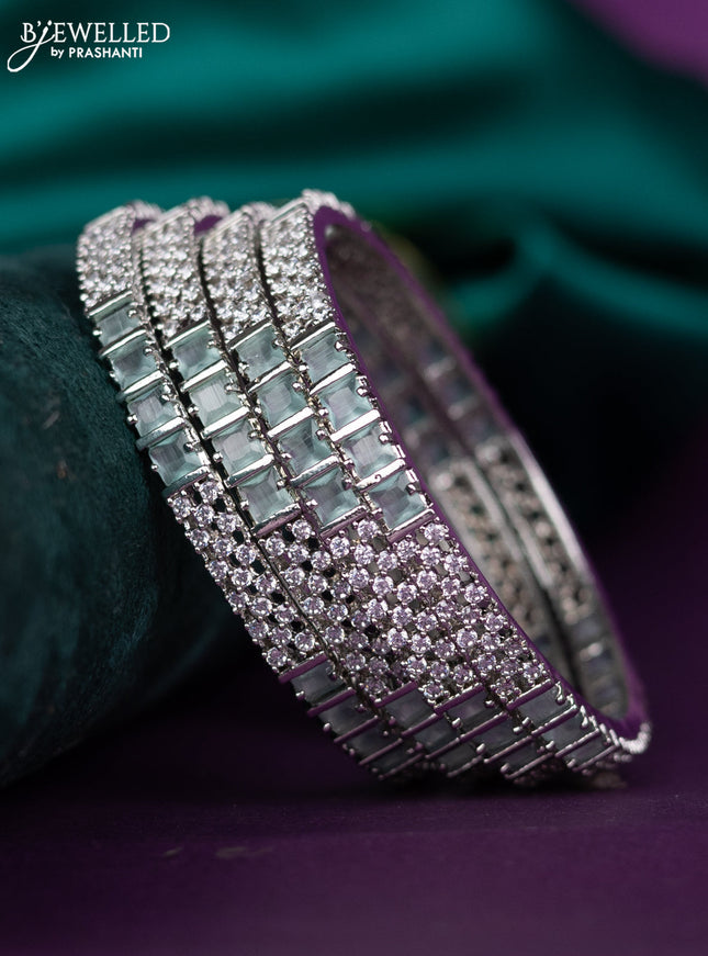 zircon bangle with pastel blue and cz stones