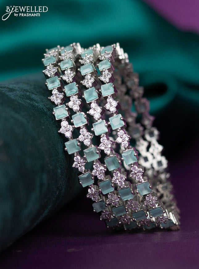 zircon bangle with pastel blue cz stones
