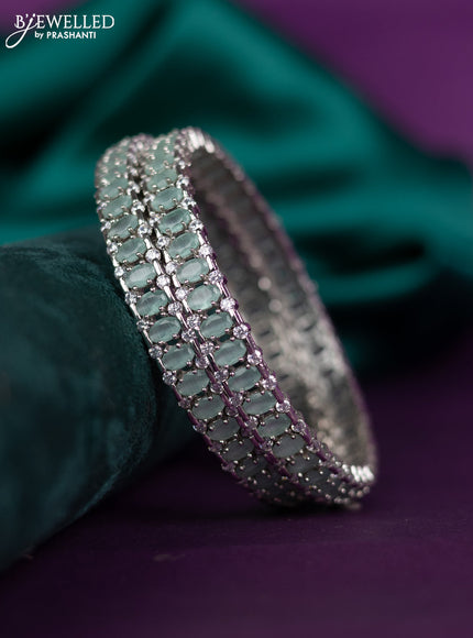 zircon bangle with pastel blue cz stones