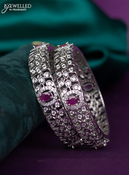 zircon bangle with ruby and cz stones