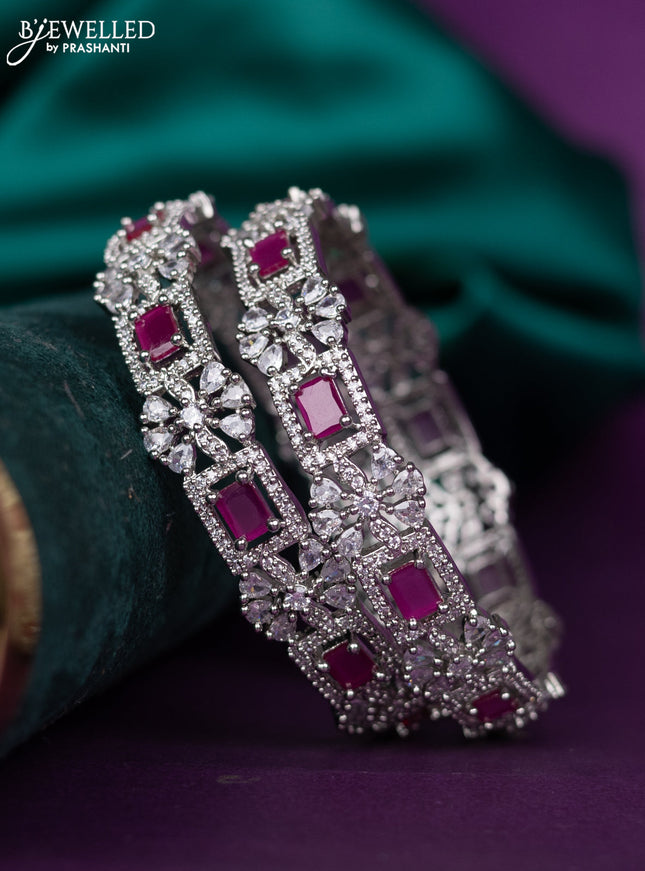 zircon bangle with ruby and cz stones