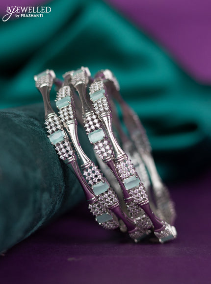 zircon bangle with pastel blue and cz stones