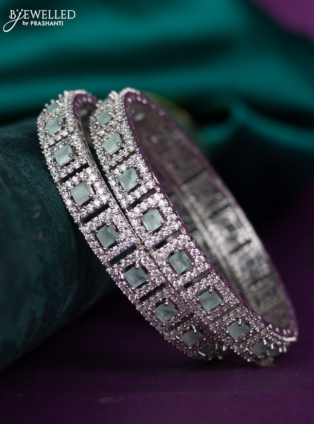 zircon bangle with pastel blue and cz stones