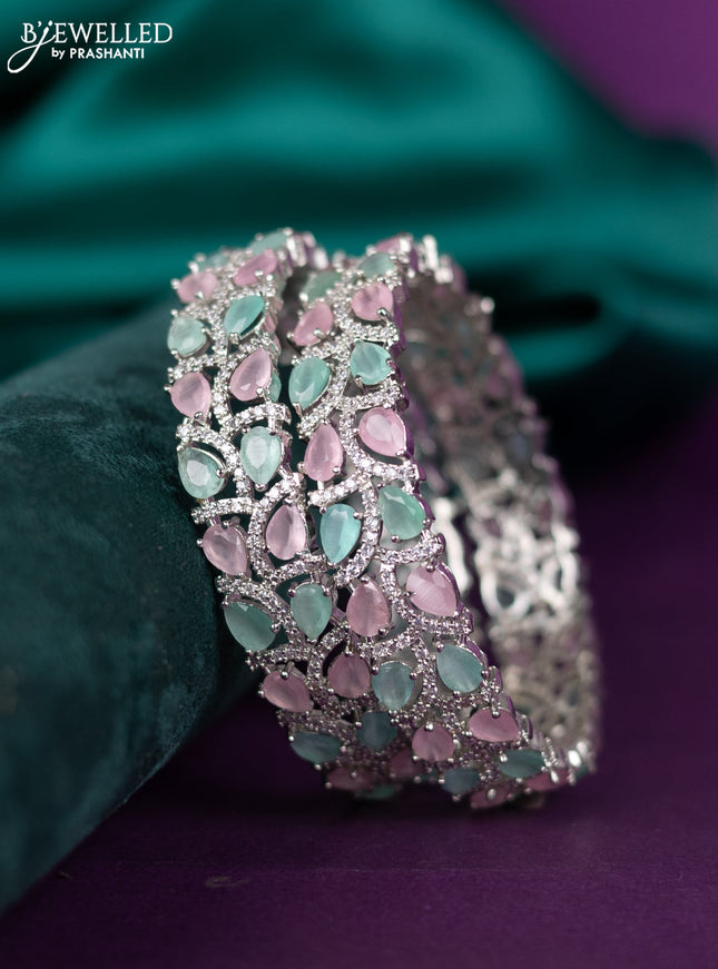 zircon bangle with multicolor and cz stones