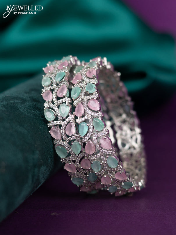 zircon bangle with multicolor and cz stones
