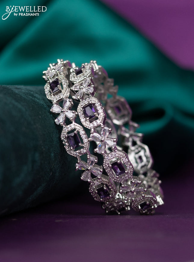 zircon bangle with lavender and cz stones