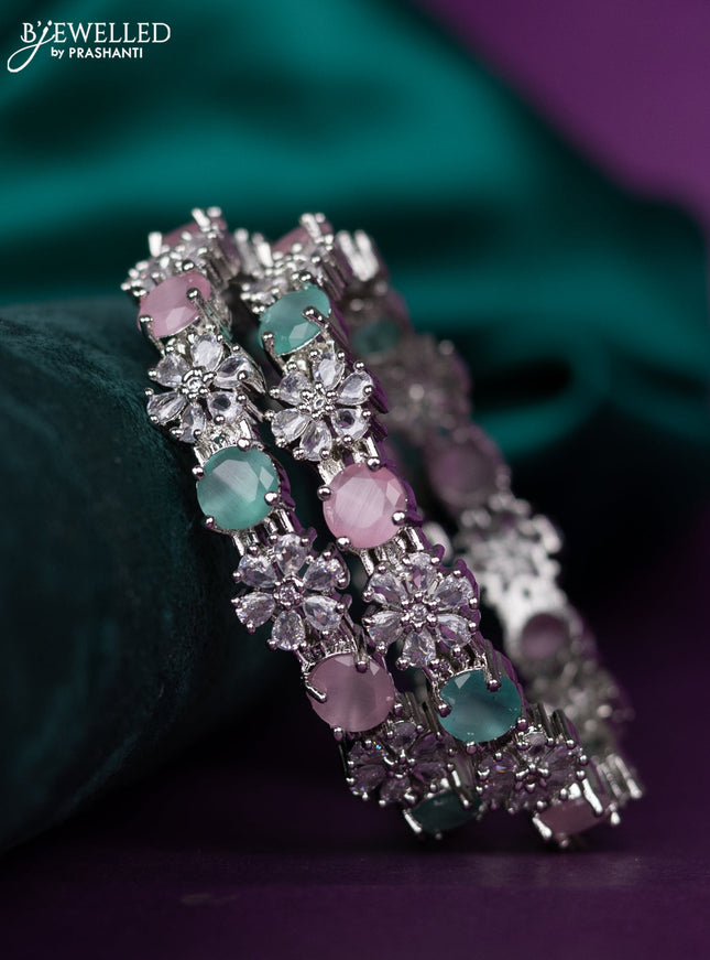 zircon bangle with multicolor and cz stones