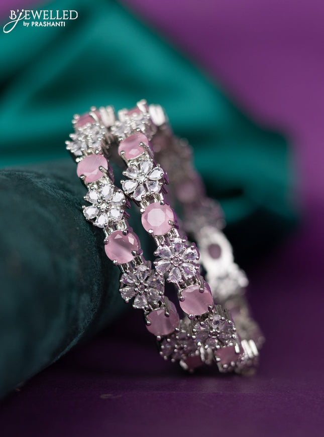 zircon bangle with pink and cz stones