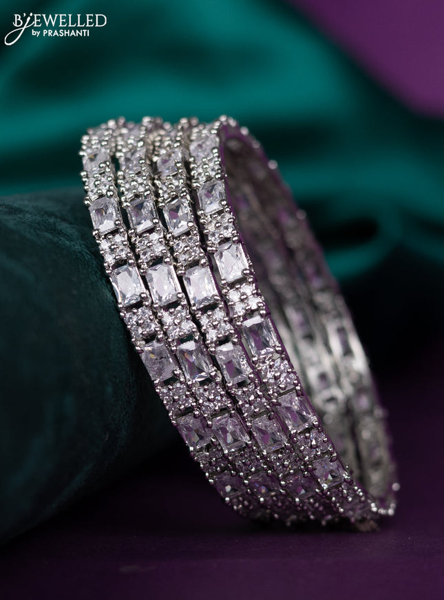 zircon bangle with rectangle cz stones