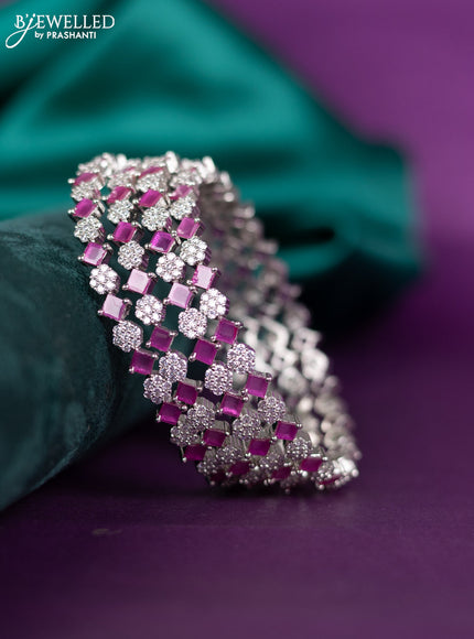 zircon bangle with pink and cz stones