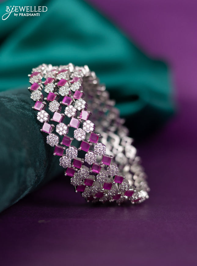 zircon bangle with pink and cz stones