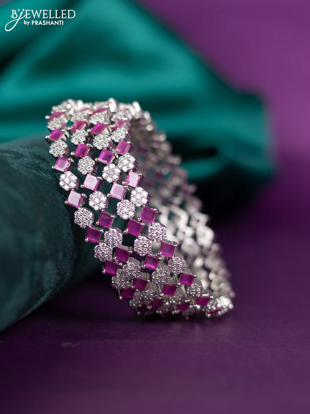 zircon bangle with pink and cz stones